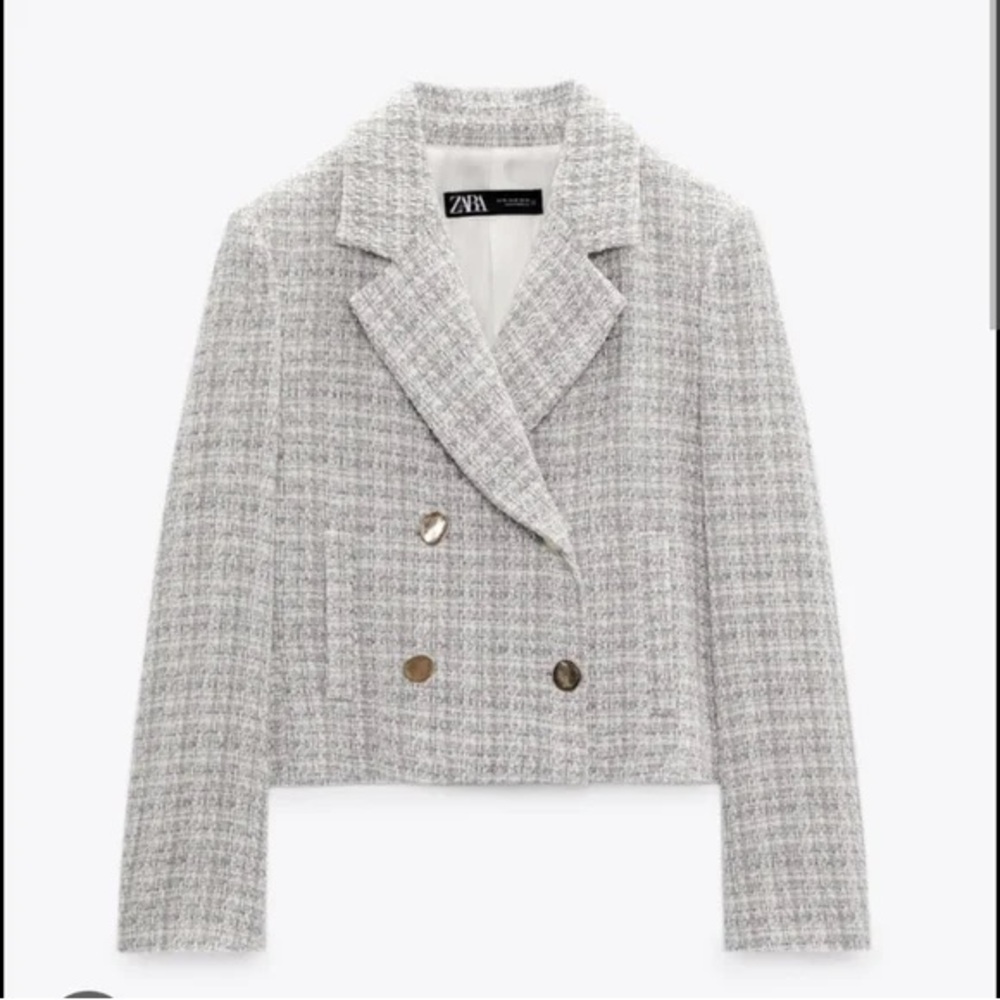 Zara Women's Gray Tweed Blazer